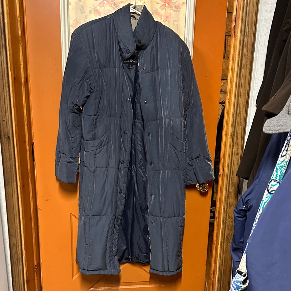 Navy Long Puffer Coat